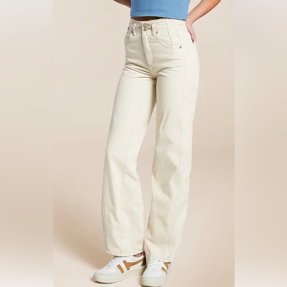We The Free Denim - We The Free Cream Straight Leg Jeans, Size 33, NWT
